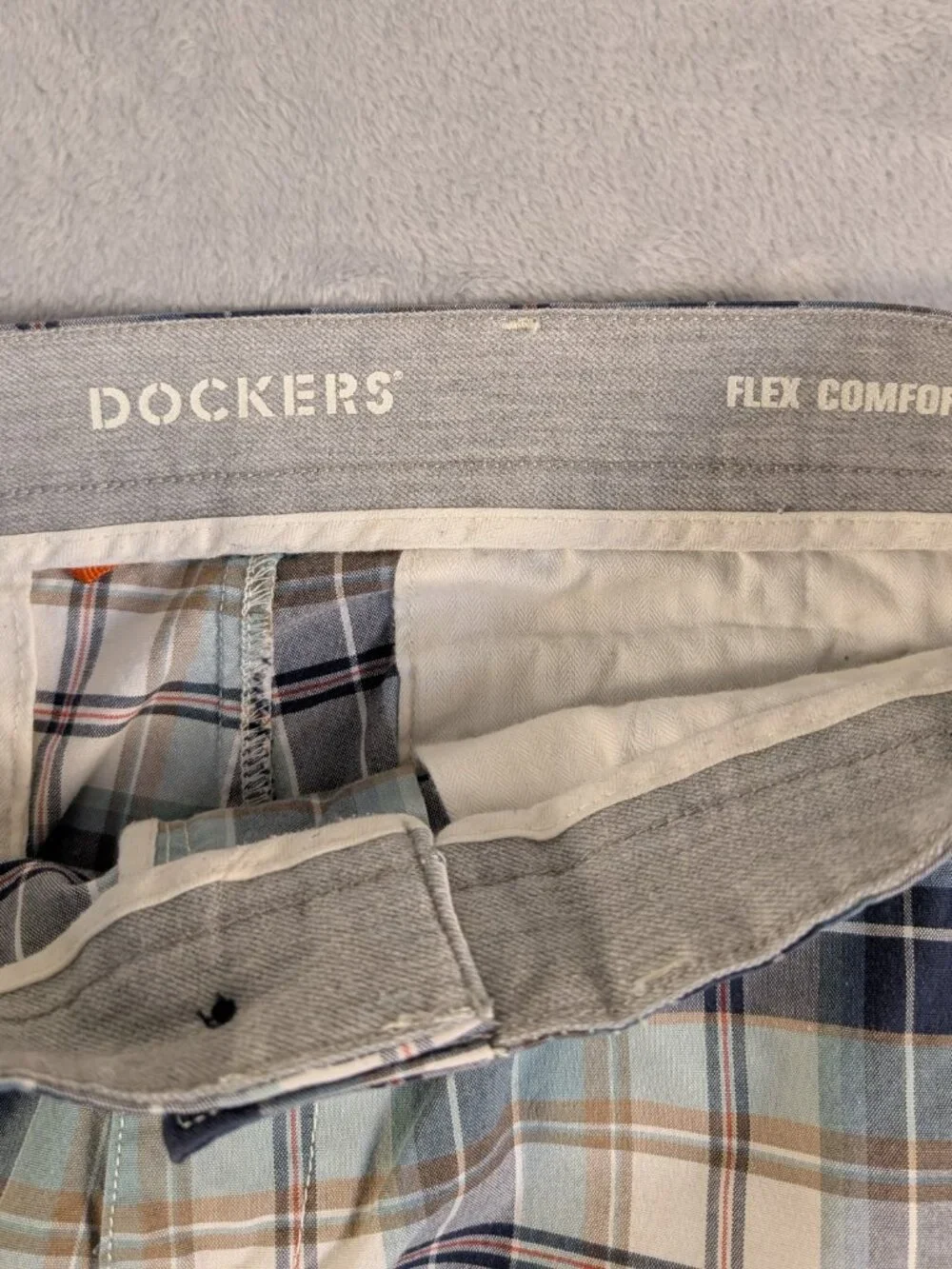 Dockers Flex Comfort Men s Plaid Chino Shorts Size 30 Preppy Collegiate Normcore